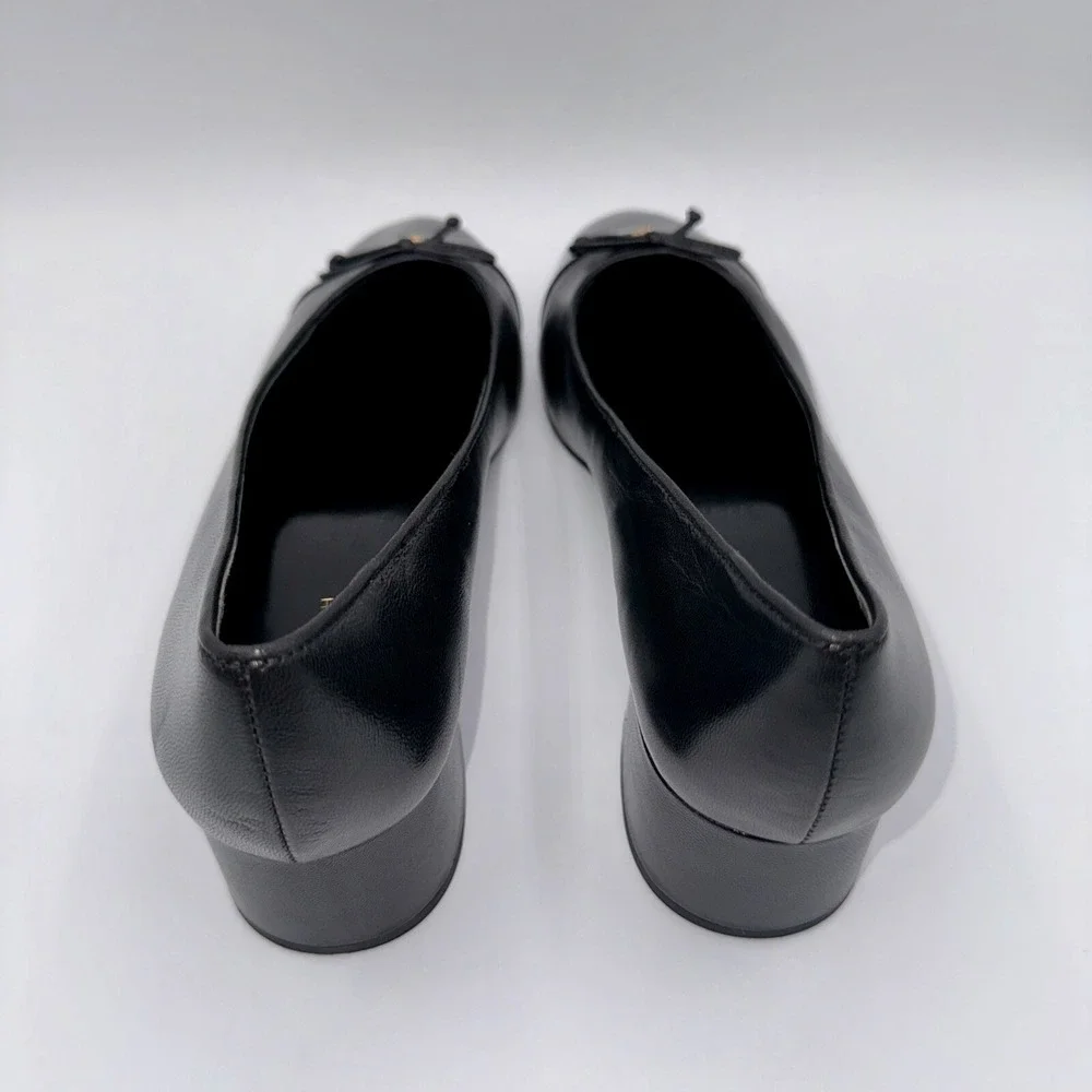 Tory Burch Cap-Toe Pump‎ Women's Size 10.5 Black Leather Patent